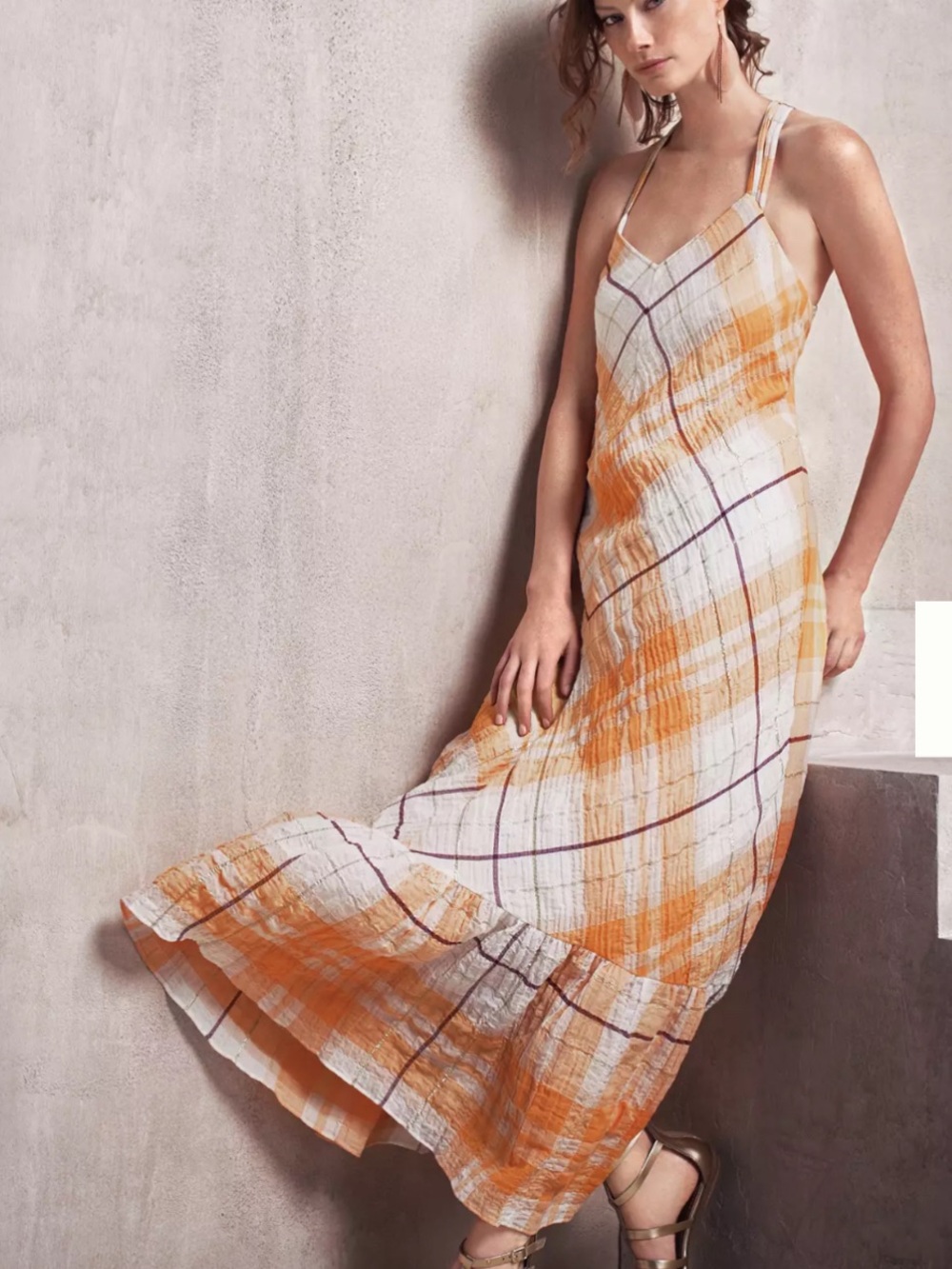 Anthropologie Clementine Maxi Dress in Mango by Holding Horses Size XS